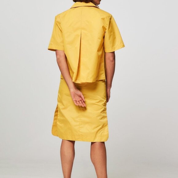 New Remain Birger Christensen Storm Shirt Jacket Yellow Size 10 - Picture 2 of 9